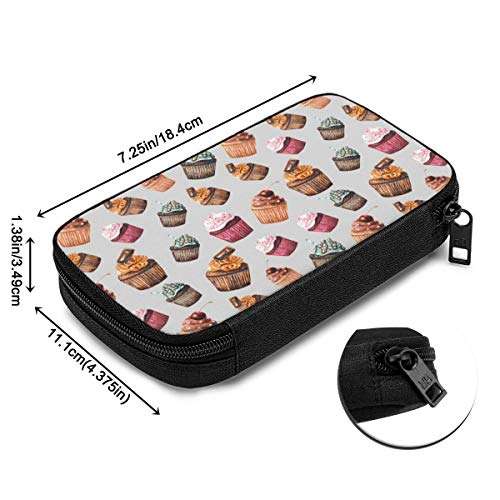 Electronic Organizer Watercolor Cupcakes Cute Travel Universal Cable Organizer Electronics Accessories Cases Gadgets Bag Cord Storage Bag for Cable, Charger, Phone, USB, SD Card 6