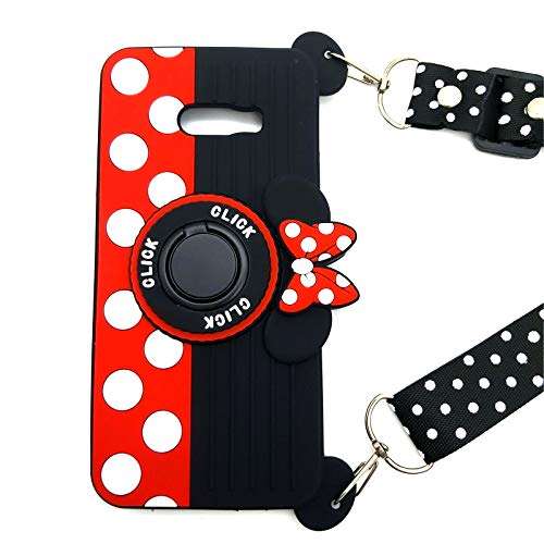 for LG G8X ThinQ Case LG V50S ThinQ Case Cute Minnie Mouse Kickstand 3D Cartoon Camera Ring Grip Holder Girls Women Silicone Rubber Stand Phone Case Cover for LG G8X V50S ThinQ -6.2 (G8X ThinQ, Red) 2