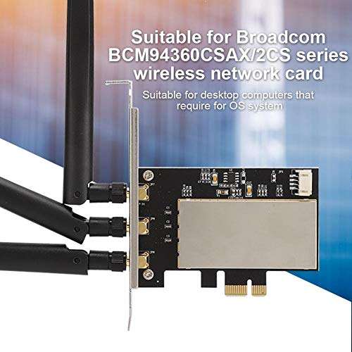 PCI-E Wireless Network Adapter Card Module,Bluetooth Desktop Computer Adapter Card with AC68U Dual-Band WiFi Antenna,for BCM94360CSAX/2CS / BCM94331CS 4