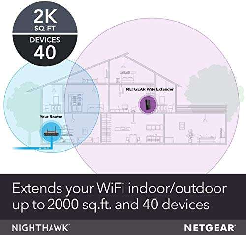 NETGEAR Mesh WiFi Extender - Covers up to 2000 sq ft and 40 Devices with AC2200 Tri-Band Wireless Signal Booster and Repeater (Upto 2200 Mbps), Plus Mesh Smart Roaming with India Plug (EX7700) 3