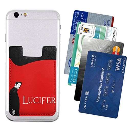 Lu-Cifer Cell Phone Card Holder Stick-On Id Credit Card Wallet Phones Case Pouch Sleeve Pocket for Many Smartphones 4