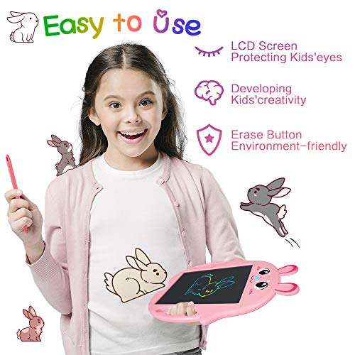 JARVANIA LCD Writing Tablet, Color LCD Writing Tablet for Kids, Toys for Girls and Boys, Gifts for Girls and Boys, LCD Drawing Board for Kids (Pink) 4