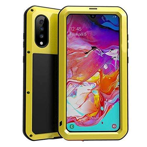 Phone case Gorrila Glass Waterproof Full Body Protective Case Fit for Samsung Galaxy A20 A30S A30 Case Shockproof Aluminum Metal Cover (Color : Red, Material : for Samsung A20) 3