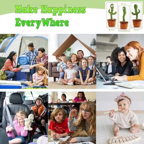 Mini Steps Dancing Cactus Toy for Kids - Rechargeable Talking Singing Children Baby Plush Electronic Toys | Voice Recording | Repeats What You Say | LED Lights 4