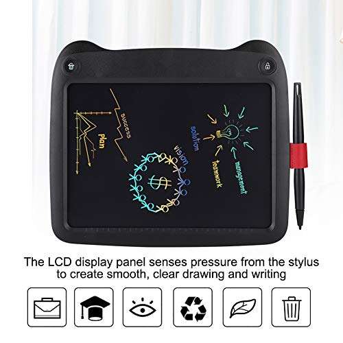 Electronic Notepad, 9-inch Notepad Writing Board Durable Smooth for Writing for Outdoor(Black) 5