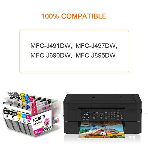 Kingjet Compatible Ink Cartridge Replacement for Brother LC3011 LC3013 Use with MFC-J487DW MFC-J491DW MFC-J497DW MFC-J690DW MFC-J895DW Inkjet Printers 10 Pack(2Set and 2BK) 4