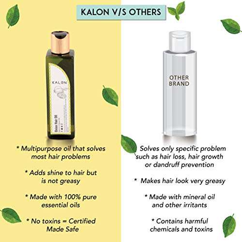 Kalon Natural Onion Hair Growth Oil | For hair regrowth & hair fall control | No mineral oil & paraben | 200 ml 6