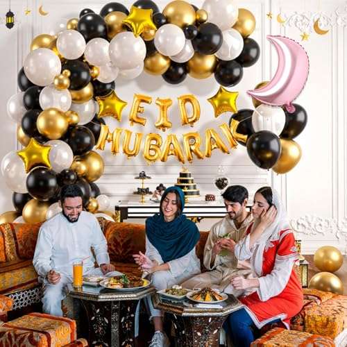 Rozi Decoration Eid Mubarak Foil Balloons Decoration Combo Set of 68 Pcs Iftar Party Decorations | Ramadan Kareem Decoration Items | Eid Mubarak Decoration Set 4