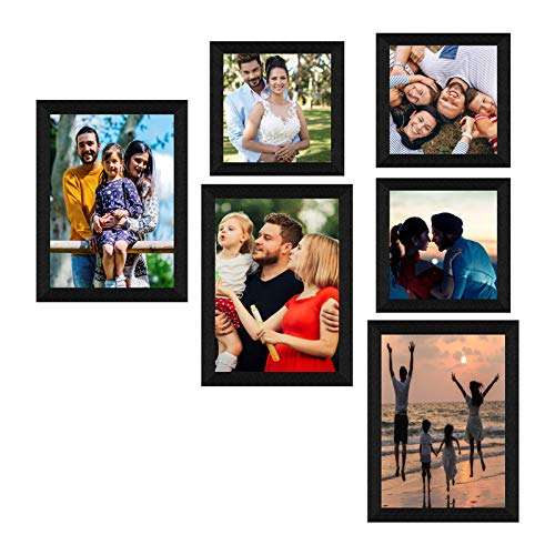 E Deals Set of 6 Collage Synthetic Framed with Acrylic Glass Photo Frame (9 inch X 12 Inch - 3, 8 Inch X 8 Inch - 3) 5