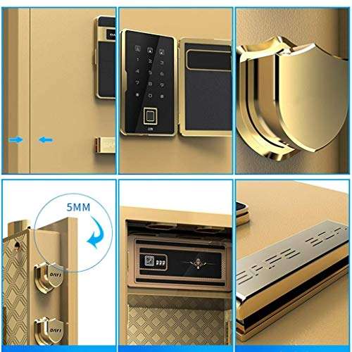 WDDwarmhome Diversion Safes Wall Safes Electronic Home Safe Home Office Safe Fingerprint Password Bedside Table Small Practical Anti-Theft Safe Cabinet Safes (Color : Black, Size : 41 36 60cm) 4