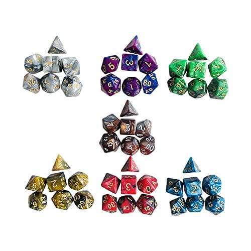 Yuanhe Polyhedral 7x7 RPG Double Colors Series dice Set - Dungeons and Dragons DND RPG MTG Table Games Dice ¡­ 6