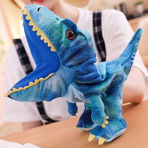 LIYANGHUIZI Plush Toys Plush Toy Dinosaur Puppets Stuffed Plush Toy Storytelling Hand Puppets Children Toys Children Birthday Gifts HANLINBAIHUODIAN (Color : Brown) 2