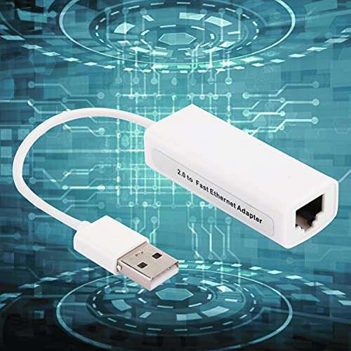 USB to Ethernet Adapter,Computer Network Card USB2.0 Ethernet Adapter RJ45 White ABS RTL8152B Chip Computer External Network Card 4