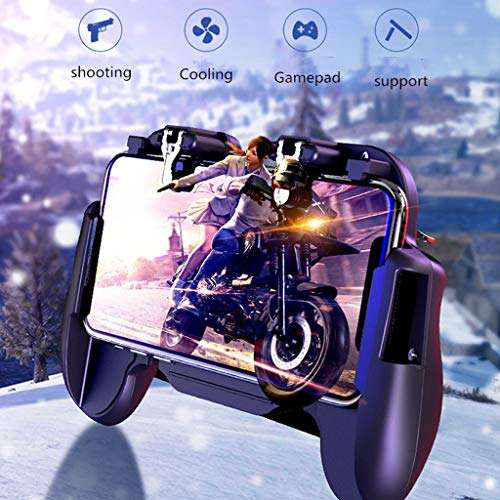 Ikevan_ Mobile Game Controller 4in1 Gamepad Shoot Aim Trigger Phone Cooling For HTC PUBG Nokia 4