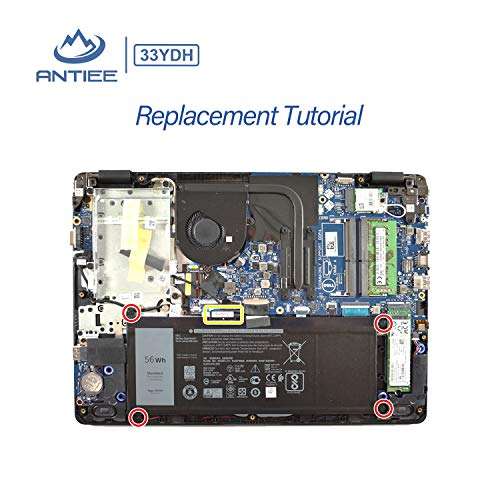ANTIEE 56Wh 33YDH Laptop Battery for Dell Inspiron 15 7577 17 7000 7773 7778 7779 7786 G3 3579 3779 G5 5587 G7 7588 Latitude 3380 3490 3580 3590 Vostro 7570 7580 Series 99NF2 PVHT1 81PF3 15.2V 3500mAh 5