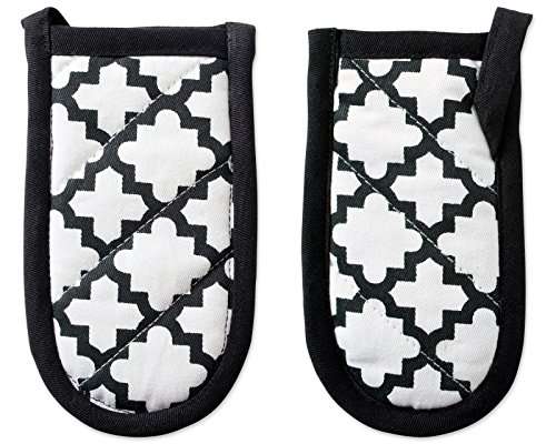 DII Cotton Lattiece Pan Handle Holders, 6 x 3" Set of 3, Machine Washable and Heat Resistant Pan Handle Sleeve for Kitchen Cooking & Baking-Wwhite 3