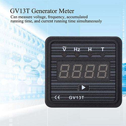 Electric Power Energy Meter Generator Digital Meter Tester Panel, 3 in 1 Voltage Current Frequency Chronograph GV13T Meter, Electric Generator Digital Meter (380V) 4