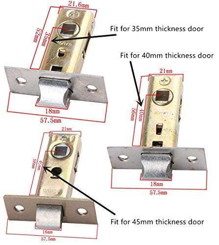 Bathroom Traditional Door Handle Set with Privacy Lock Steel Door Handle Levers for Dining Door Kitchen Door, for Door Thickness: 40mm 6
