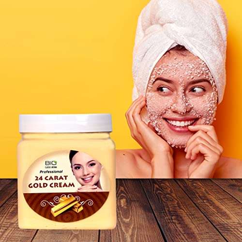 BIO CLASSIC Professional Gold Massage Cream For Face Massage Glowing Skin, Help With Pigmentation, Reduce Blemishes, Skin Exfoliate, For Men's and Women's (500 ml) 4