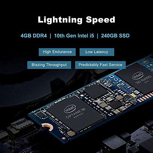 ECS Elitegroup Liva Z3E Plus Desktop Mini PC (Intel 10th gen core i5-10210U Quad-core, 4GB RAM, 256GB SSD, WiFi, HDMI in), Black, Model Number: Liva Z3E Plus i5-10210U 5