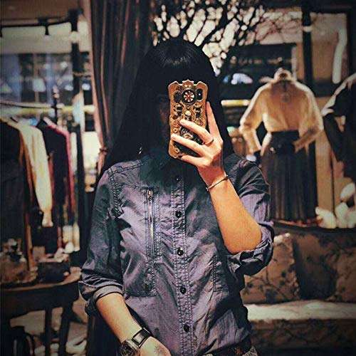 QLT Case Compatible with iPhone 12 Case,Brass Parts Design,Industrial Style of The Last Century,Metal Back Plate The Best Gift (Size : for iPhone 12 pro) 4