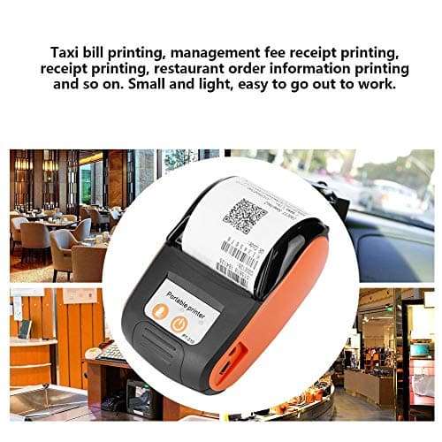 Thermal Printer,Tangxi PT - 210 Wireless Portable Receipt Printer DC 9V / 2A Bluetooth Thermal Bill Printer 203DPI Interface Power Jack mini USB Support Bluetooth 4.0, Android, IOS and Windows(Orange) 3