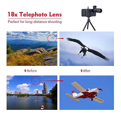 YFJLOVE YUFENGJIAO 18X Telescope Optical Zoom Mobile Phone Lens Fit for iPhone Samsung Smartphones Clip Universal Camera Lens (Color : with Tripod) 5