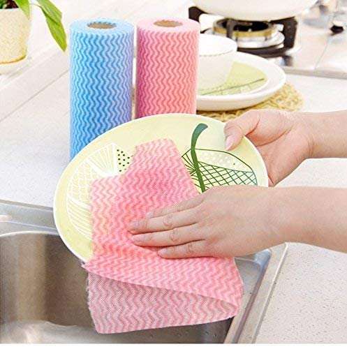 DEVARSH SALES Disposable Reusable Towels like Kitchen Cleaning Towel - Multi-Uses Dish Cloths Washable Towel Roll (PACK OF 2) 6