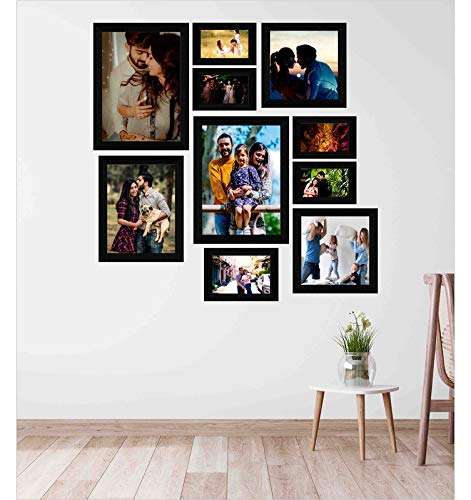 E Deals Set of 10 Collage Synthetic Framed with Acrylic Glass Photo Frame (9 inch X 12 Inch - 2, 8 Inch X 8 Inch - 2, 5 Inch X 7 Inch - 1, 4 Inch X 6 Inch - 4, 8 Inch X 10 Inch - 1) 2