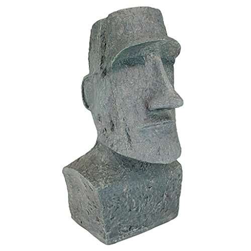 Design Toscano Easter Island Ahu Akivi Moai Monolith Garden Statue, Large 24 Inch, Polyresin, Grey Stone 2