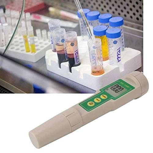 CHUNSHENN Portable Moisture， Digital PH Meter, EC-1385 PH Tester 3 in1 EC/CF/TDS Tester Water Quality Conductivity Tester Water Quality Measuring Tool for Lab School Use(Platinum Sensor) 3