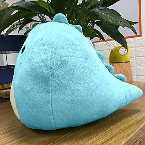 Kexle 3D Dinosaur Plush Toy Pillow, Stuffed Animals Plush Toys Toddler Dinosaur Doll Plushies for Boys Girls Small Stuffed Animal Decorations for Kids, Soft Lumbar Back Cushion (Blue-25CM) 6