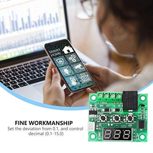 TEHAUX 2pcs Digital Display Thermostat Module,Electronic Thermostat Controller Micro Digital Temperature Control Board 5