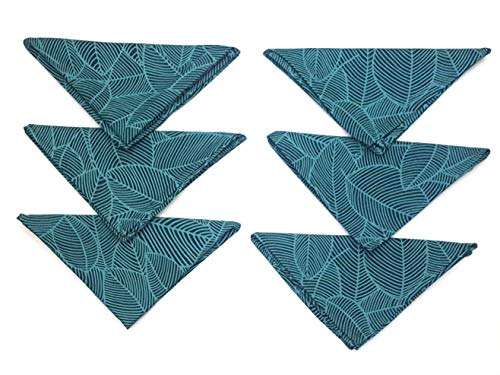 AMIRTHAMIL Kitchen Napkins Set of 6 FACE Towels Lunch Towels Multipurpose Towels 40 cm X 40 cm Dark Blue 3