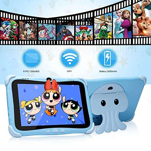 JUNLONG 8 inch Kids Tablet, Quad Core Android 11, 2GB+32GB, WiFi, Bluetooth, Dual Camera, Educationl, Games,Parental Control, Kids Software Pre-Installed (Pink) (Blue) (Pink) 4