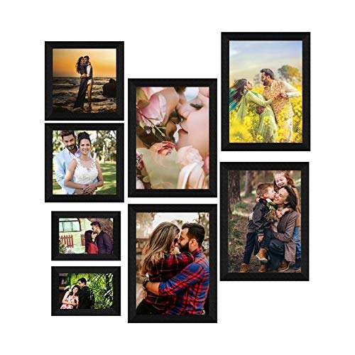 E Deals Set of 8 Collage Synthetic Framed with Acrylic Glass Photo Frame (9 inch X 12 Inch - 4, 8 Inch X 8 Inch - 2, 5 Inch X 7 Inch - 2) PF-117 4
