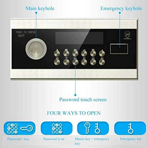 CHENMAO Wall Safe Password Safe Intelligent Electronic Code Box Explosion Proof Safe Office File Safe Valuable Household Safe Intelligent Fingerprint Password All Steel Safe 3