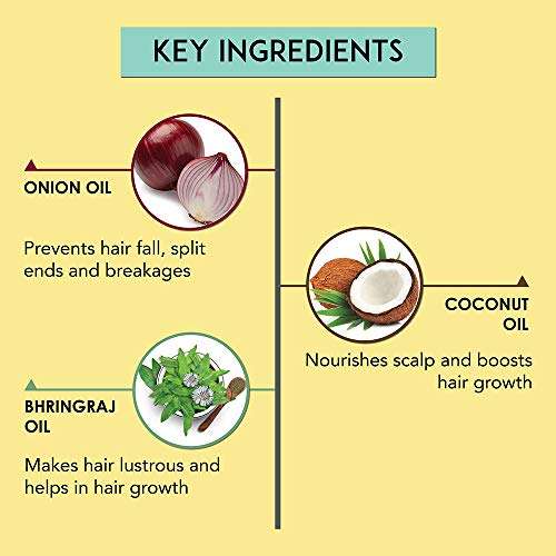 Kalon Natural Onion Hair Growth Oil | For hair regrowth & hair fall control | No mineral oil & paraben | 200 ml 3