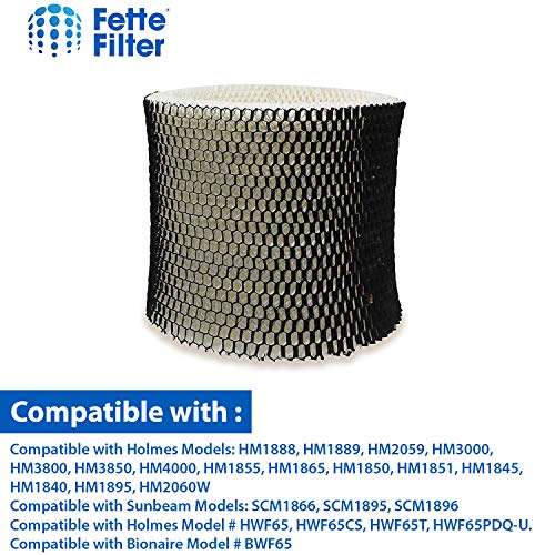 Fette Filter - Humidifier Wicking Filter Compatible with Holmes HWF65, HWF65PDQ-U - Filter C. (Pack of 6) 6