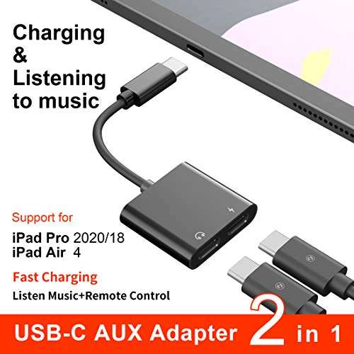 USB C Splitter Headphone Adapter,60W Fast Charge,ivoros Dual Type-C Audio Earphone Aux Converter,Work for iPad Pro/air4/mini6,Samsung Galaxy s21/s20/Ultra/note 20/10+Plus,Google Pixel 6/5/4/3/2 XL 5