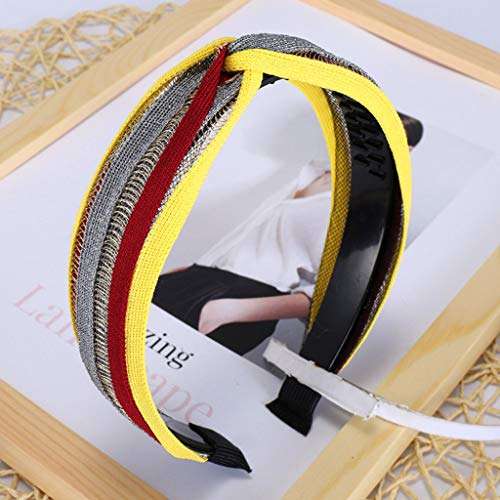 HNTDG Women Bow Knot Stripe Hollow Hairband wide-brimmed Hair Sweet Girls Head Hoop 3