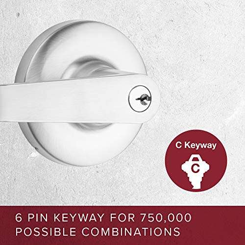 Tell LC2481CTL 26D 234 T SCC HD Satin Chrome Entry Lever, Grade 2 5