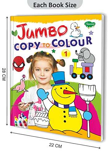 Manoj Publications Sawan Set of 3 coloring books (Jumbo Copy To Colour 1,2&3) 3