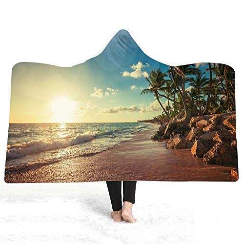 Cozy Printed Blanket Hooded Hood Thickened Double-Layer Plush Blanket Warm ( Color : 23 , Size : 150200cm ) 3