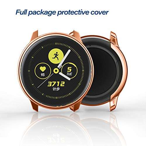 Protection Case Cover for Samsung Galaxy Watch Active 40m Ultra-Thin Plating Soft TPU All-Around Durable Prevent Scratches Cover Shell (Rose Gold) 6