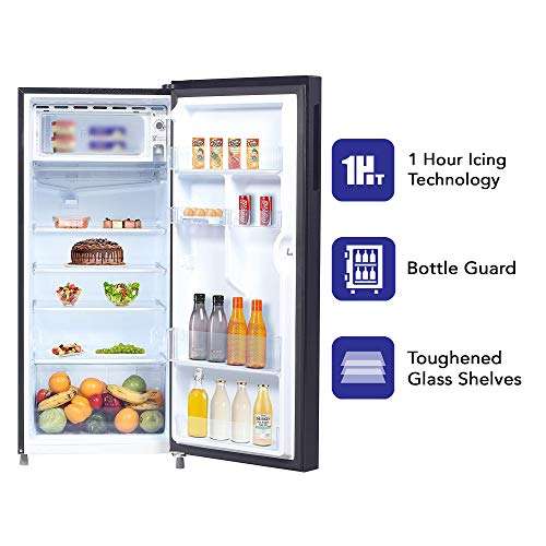 Haier 195 L 3 Star Direct Cool Single Door Refrigerator (Black Brushline) 6