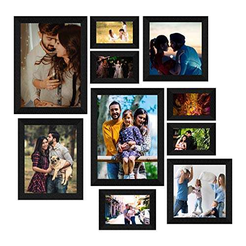 E Deals Set of 10 Collage Synthetic Framed with Acrylic Glass Photo Frame (9 inch X 12 Inch - 2, 8 Inch X 8 Inch - 2, 5 Inch X 7 Inch - 1, 4 Inch X 6 Inch - 4, 8 Inch X 10 Inch - 1) 3
