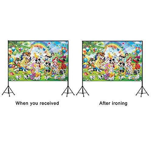 Disney Cartoon Anime Characters Photography Backdrop for Kids Happy Birthday Party Decoration Photo Background Baby Shower Cake Table Studio Photo Booth Prop Banner，5X3ft 6