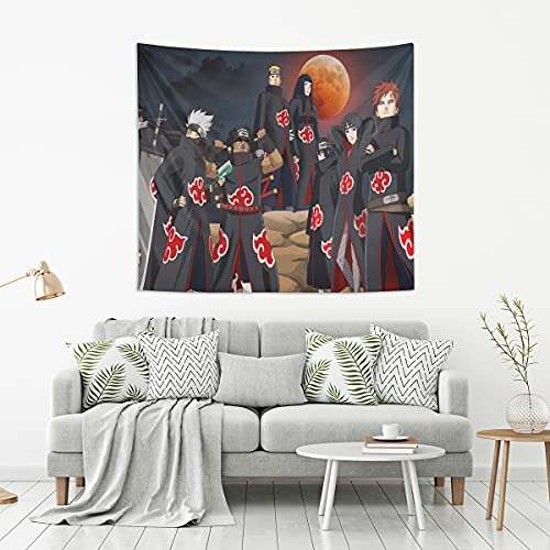 Japanese Anime Tapestry Red Cloud Wall Hanging Tapestry 60"x 51" 3D Printing Wall Tapestry Great Gifts for Anime Fans Anime Characters Wall Blanket for Home Bedroom Living Room Decor 5