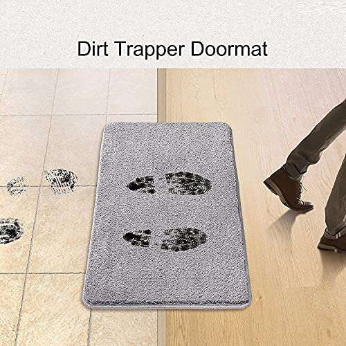 SIWAN Microfiber Soft Door Mat for Bathroom Entrance/Home Hotel Balcony Floor Carpet (Grey, 60 x 40 cm) 5